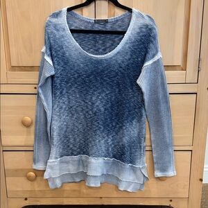 T Party Fashion Denim Blue Layered Top